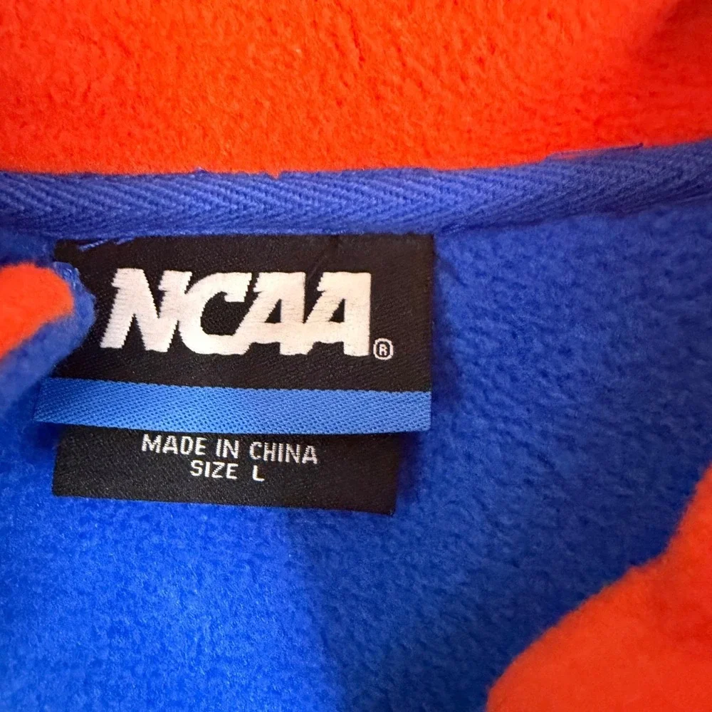 NCAA Florida Gators Fleece Quarter Zip Pullover Blue Orange Mens Large